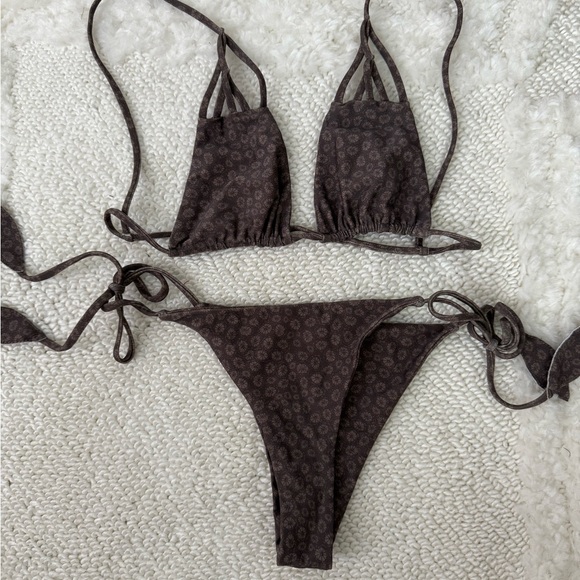 Benoa Swim Dark Brown Patterned Bikini - Picture 1 of 2
